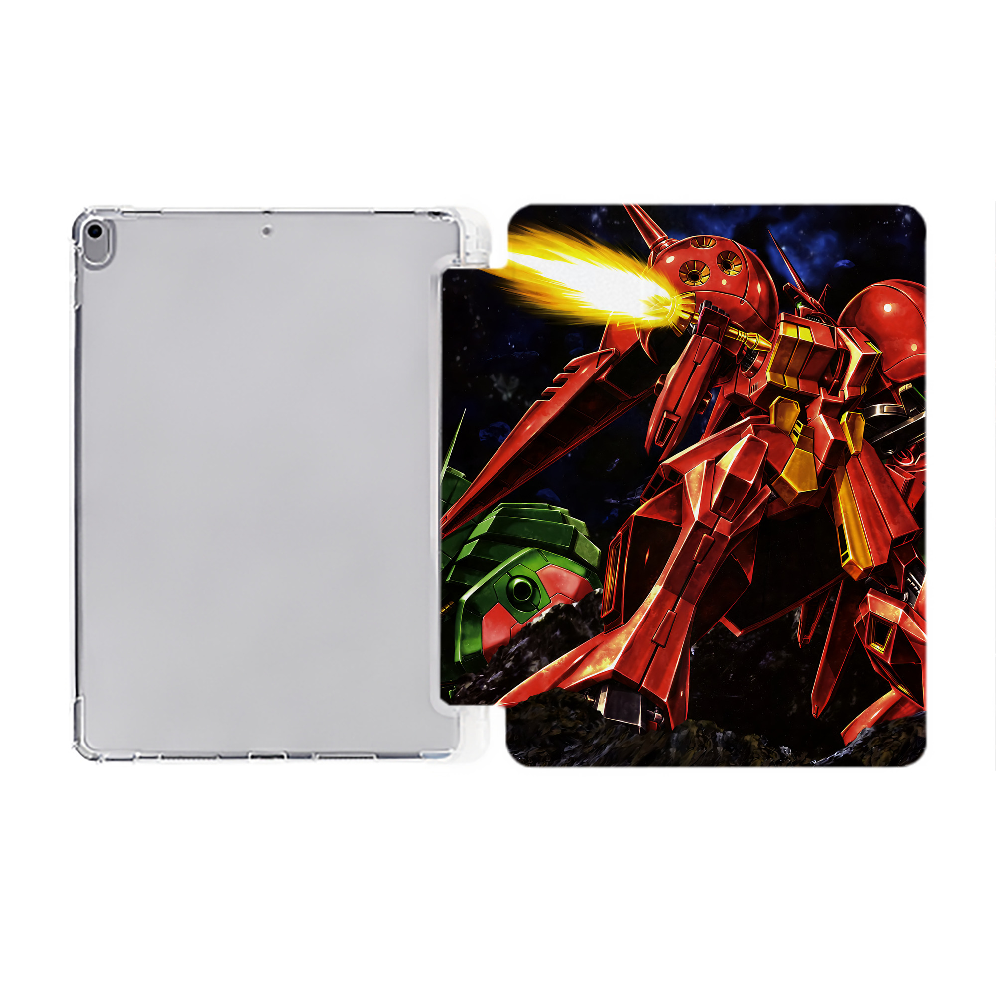（画像用） 機動戦士ガンダム Mobile Suit Gundam IPad ケース ペン収納付き 三つ折りスタンド PUレザー×シリコン 対応機種9.5/10.5/10.9インチ
